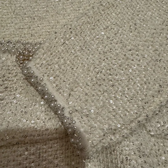 self-portrait
Cream Sequin Knit Pearl Mini Dress 2 - Picture 5 of 7